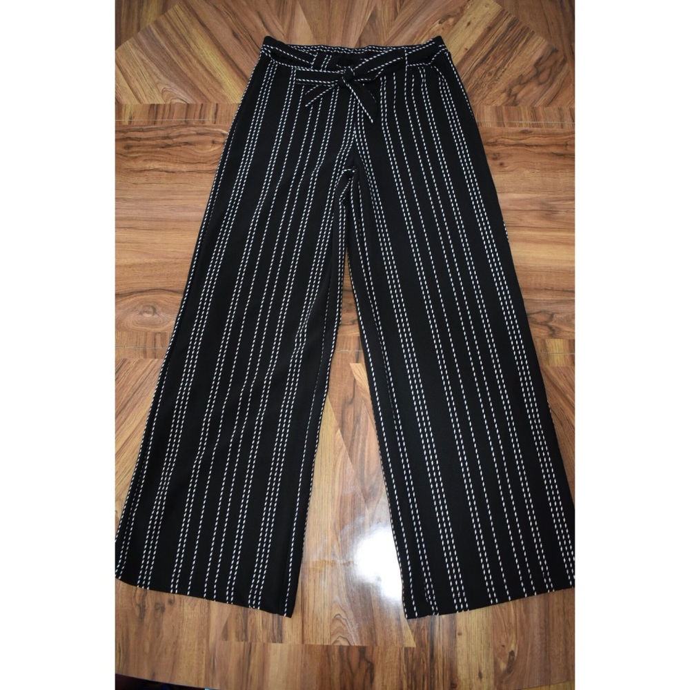 Patterned wide leg pants | black | M